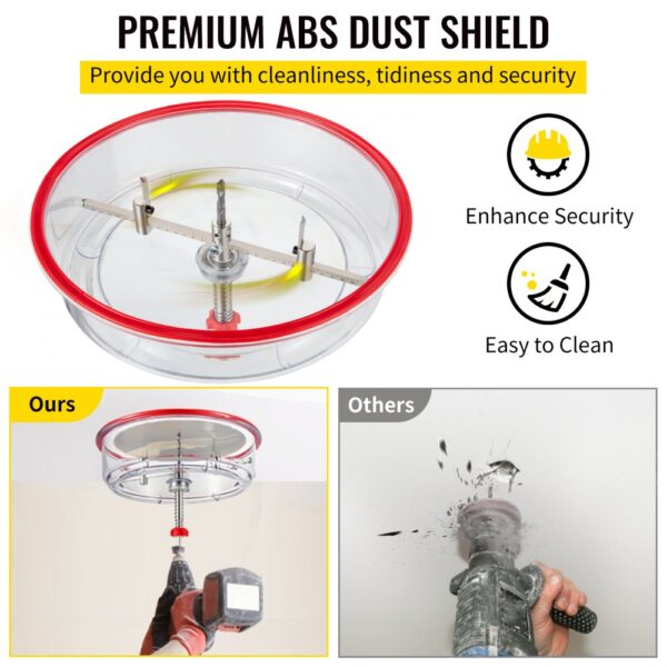 VEVOR hole saw cutter kit with premium abs dust shield for cleanliness and enhanced security.