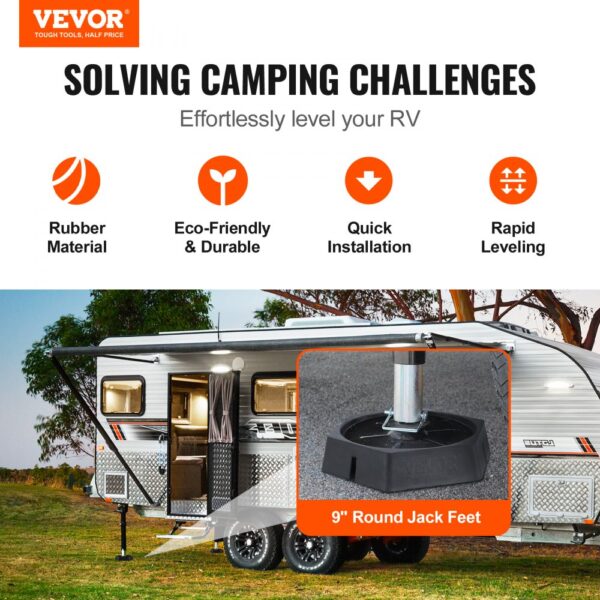 VEVOR rv leveling pads: effortlessly level your rv with eco-friendly, durable, quick-install rubber pads.