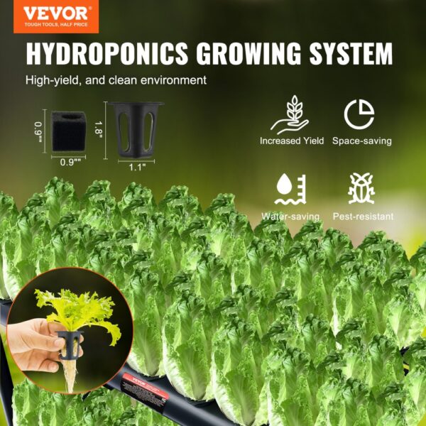 VEVOR Hydroponics Growing System 72 Sites 2-Layer Hydroponic Grow Kit PVC Pipes