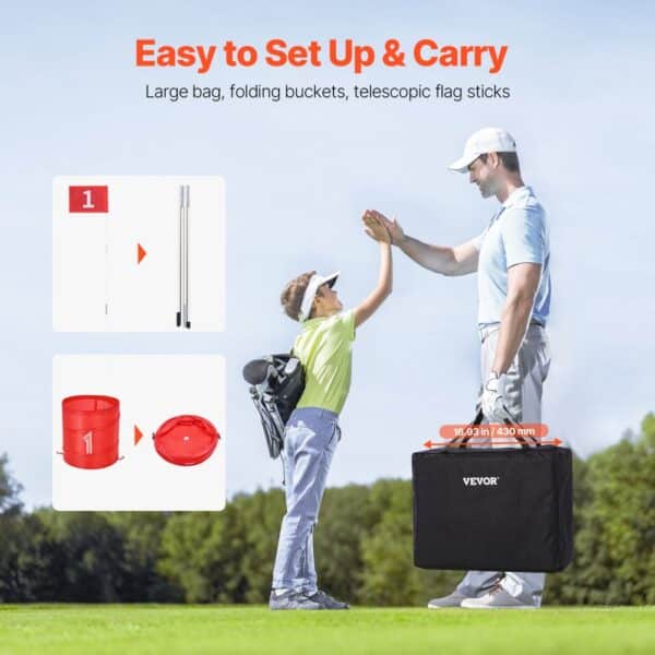 VEVOR Backyard Golf Game 3 Hole Portable Bucket Golf Game for Kids and Adults