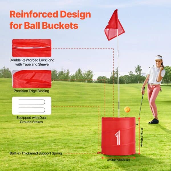 VEVOR Backyard Golf Game 6 Hole Portable Bucket Golf Game for Kids and Adults