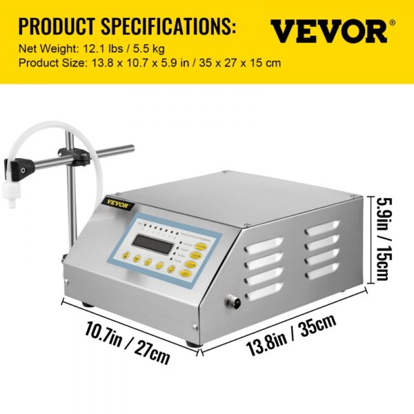 VEVOR Liquid Filling Machine 2-3500ml GFK-160 LCD Display Digital Control Pump Liquid Filler Machine Automatic Liquid Filling Machine