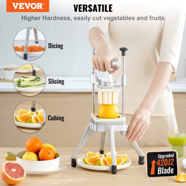 VEVOR vegetable chopper for dicing, slicing, and cubing fruits and vegetables with upgraded 420j2 blade.