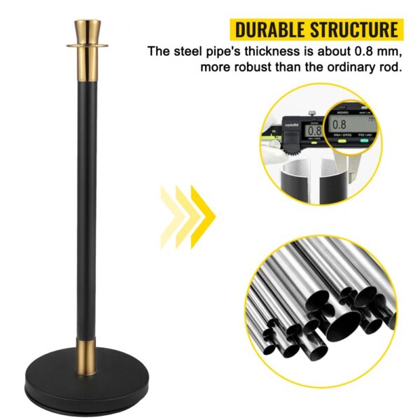 durable VEVOR crowd control stanchion set with 0.8 mm thick steel pipe.