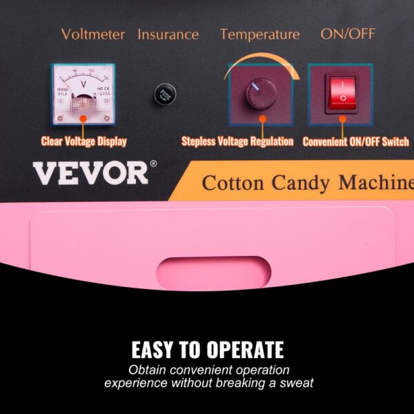 VEVOR Commercial Cotton Candy Machine with Cart Sugar Floss Maker 1000W Party