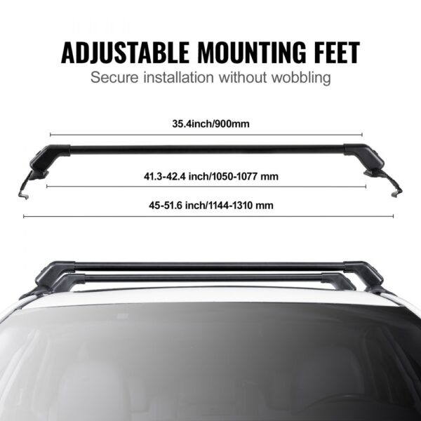 VEVOR Universal Roof Rack Crossbar for Naked Roof Vehicle Aluminum with Lock