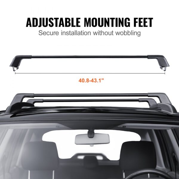 VEVOR Universal Roof Rack Crossbar Max 48.4" Fits Grooved Side Rails without Gap