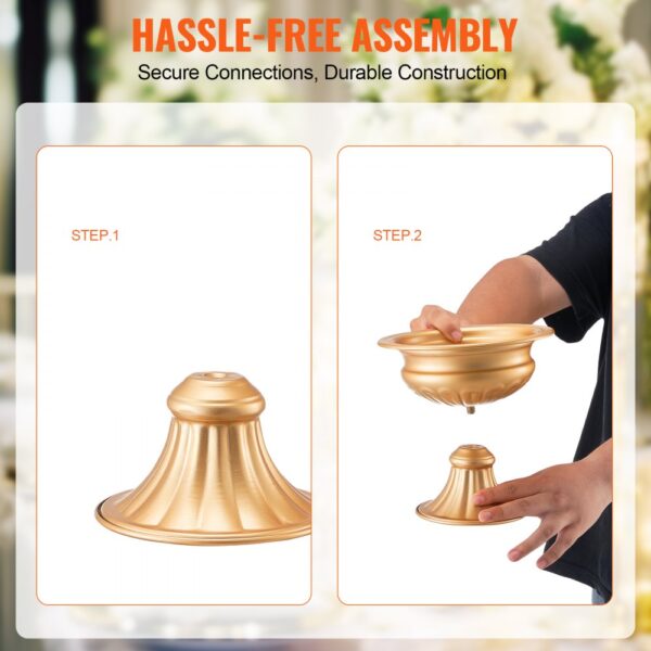 VEVOR 10PCS 16cm/6.3” Wedding Flower Vase Metal Gold Floral Stand for Table