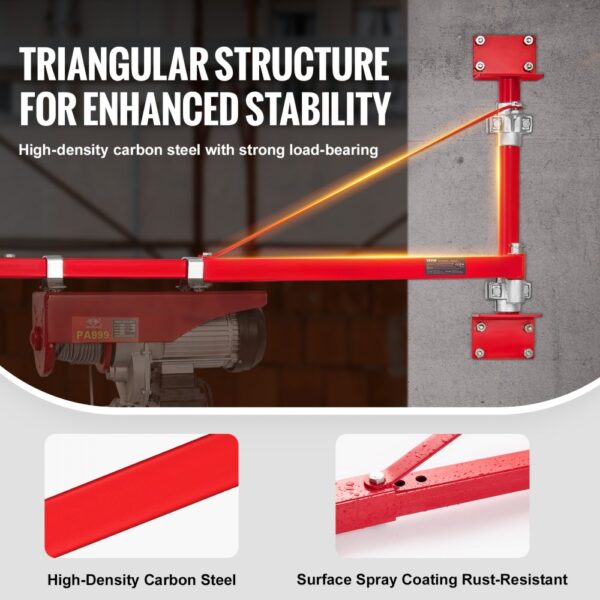 triangular structure for stability, showcasing VEVOR high-density carbon steel.