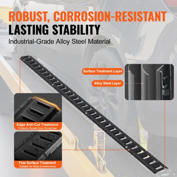 VEVOR e track tie down rail kit made of industrial-grade alloy steel material, corrosion-resistant.