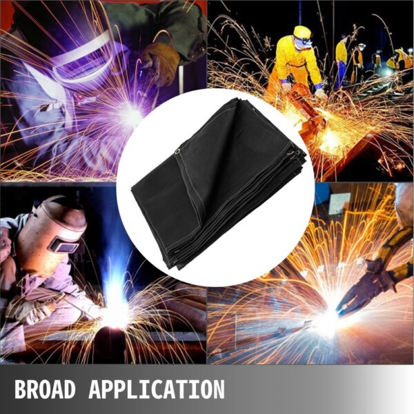 VEVOR welding blanket in use during various welding tasks with broad application.