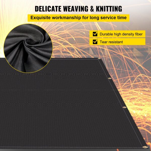 VEVOR fire blankets, durable high-density fiber, tear-resistant with delicate weaving.