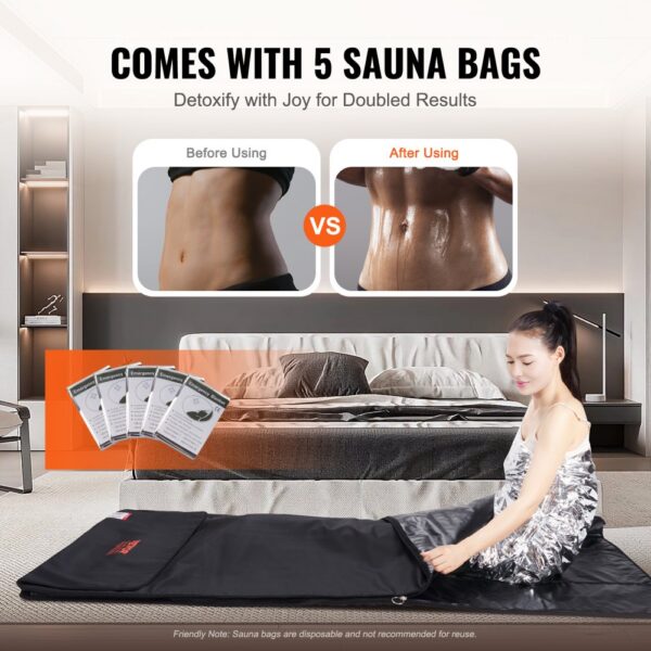 VEVOR Sauna Blanket Far Infrared Heating with Therapy Stones for Detox 75x35in