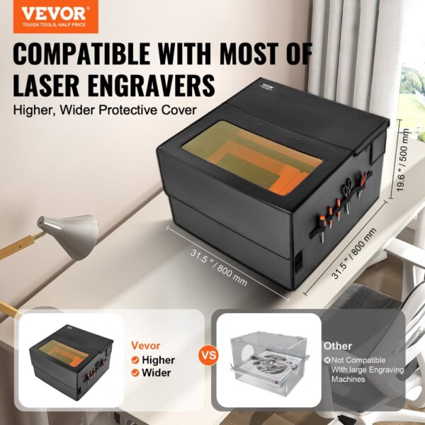 VEVOR Laser Engraver Enclosure 31.5 x 31.5 x 19.6" Fireproof Protective Cover