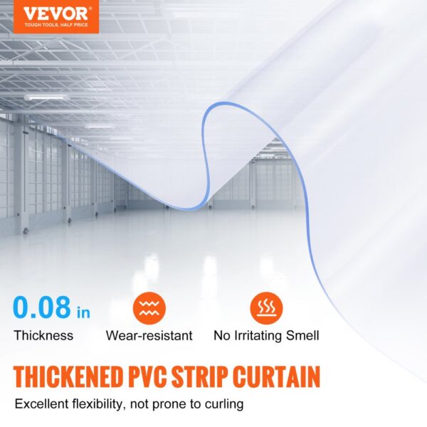 VEVOR Strip Curtain PVC Door Curtain 150' x 8" Roll Cooler Freezer Clear Plastic