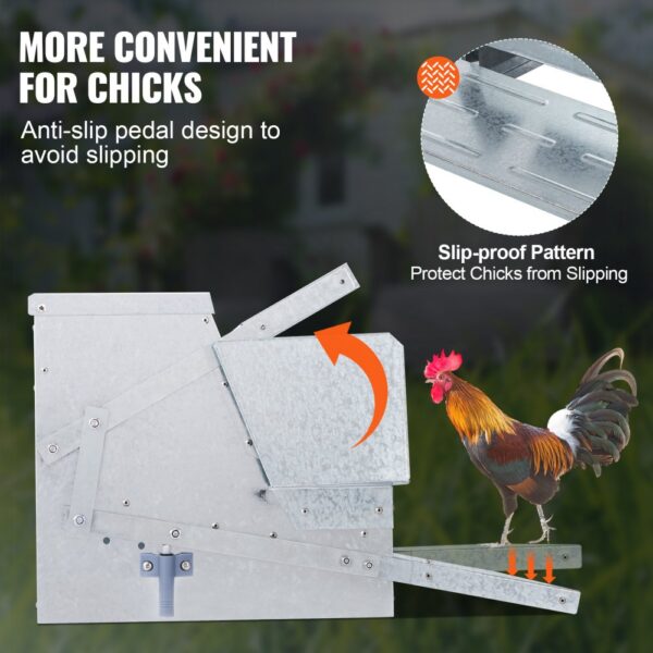 VEVOR automatic chicken feeder with anti-slip pedal design for safer, convenient feeding.