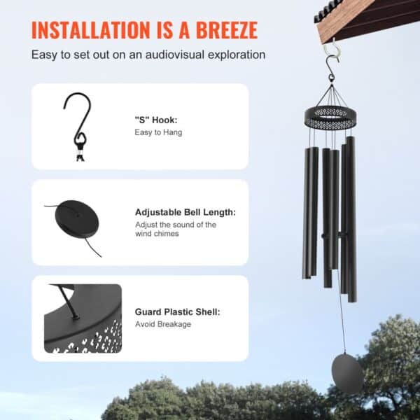 VEVOR Wind Chimes for Outside 1473 mm Aluminum Memorial Deep Tone Wind Chimes