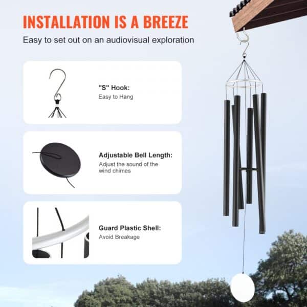 VEVOR Wind Chimes for Outside 1677 mm Aluminum Memorial Deep Tone Wind Chimes