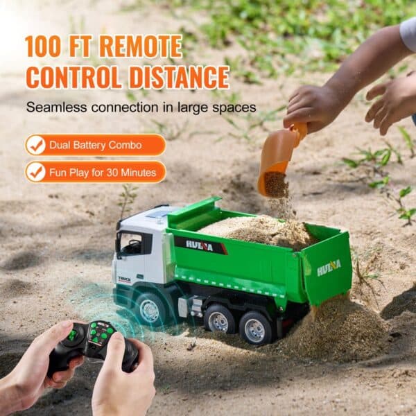 VEVOR RC Remote Control Dump Truck Toy Construction Vehicle Toy 9CH 1:18 Scale