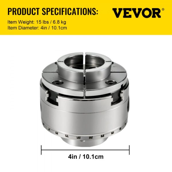 VEVOR Lathe Chuck 4-inch Woodturning Chuck 4 Jaws 1inch x 8TPI Thread Lathe Chucks Set Nova Lathe Chuck Wood Lathe Bowl Chuck with Set of Quality Accessories and A Case for Woodworking