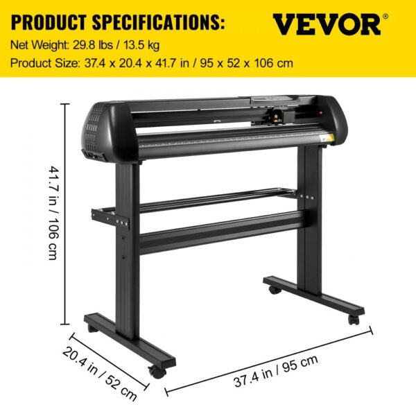 VEVOR 28inch Vinyl Cutter Machine Basic Vinyl Plotter Cutter with Stand Plotter Adjustable Force Speed Sign Making