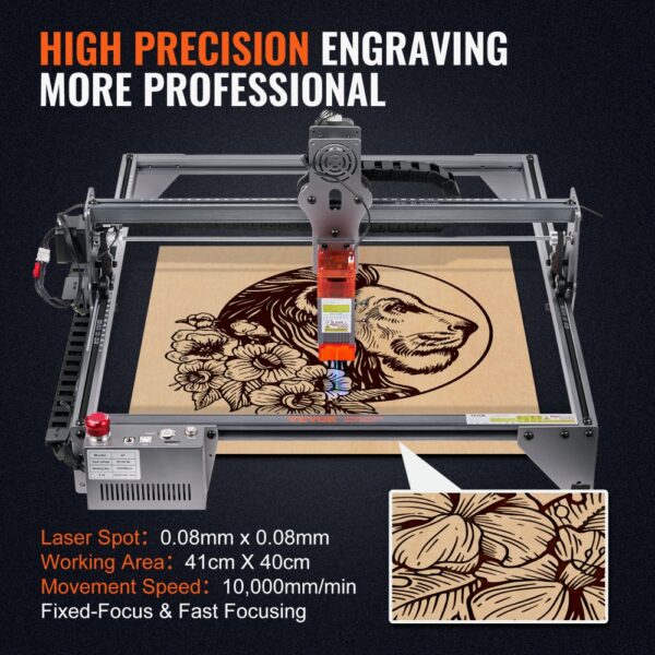 VEVOR Laser Engraver Laser Engraving Machine 5W Compressed Spot Eye Protection