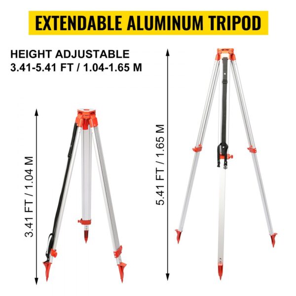 VEVOR Green Rotary Laser Level Kit with Adjustable Tripod and 5M Staff, 500M Range, 360 Degree Rotary Scanning, Self-Leveling Laser Level System Kit, for Construction Projection