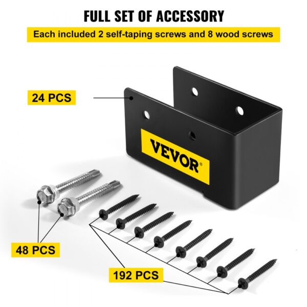 VEVOR concealed joist hanger kit with screws and wood fasteners, 24 pieces.