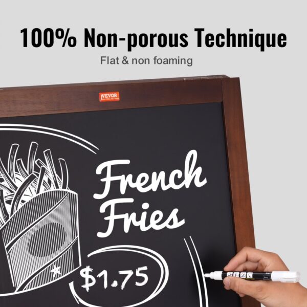 VEVOR A Frame Chalkboard Sign, Double-Sided Sidewalk Signs, Freestanding Vintage Wooden Chalk Board with Chalks & Magnetic Eraser, Rustic Brown Outdoor Sandwich Board, 20"x40", Kitchen Home Wedding