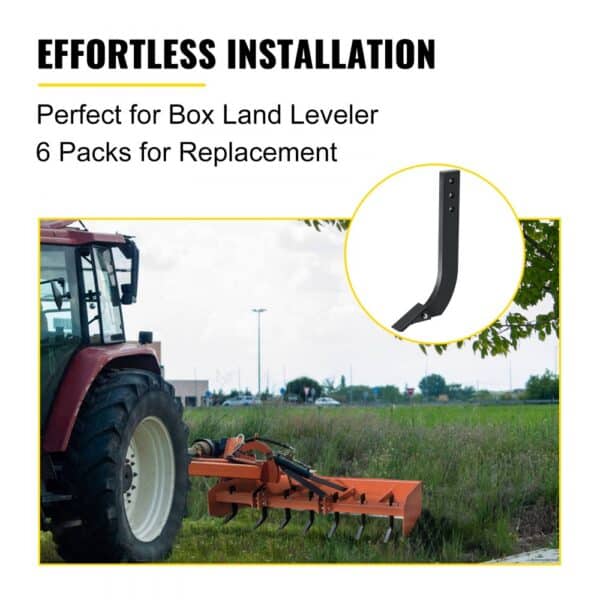 VEVOR box blade shank installation for box land leveler, 6 replacement packs included.