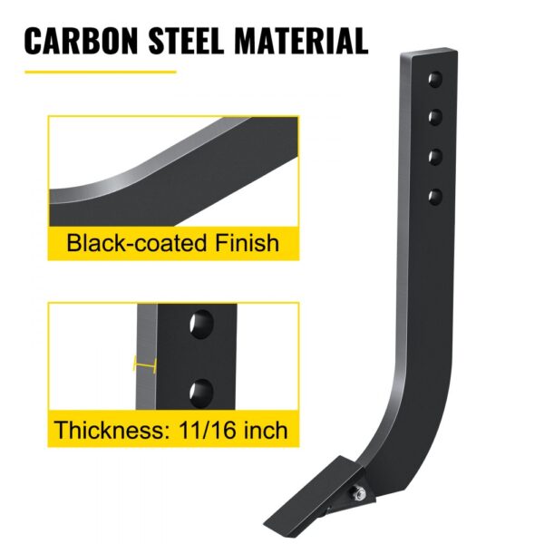 VEVOR box blade shank, carbon steel, black-coated finish, 11/16 inch thickness