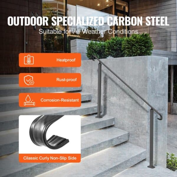 VEVOR handrails outdoor carbon steel, heatproof, rust-proof, corrosion-resistant.