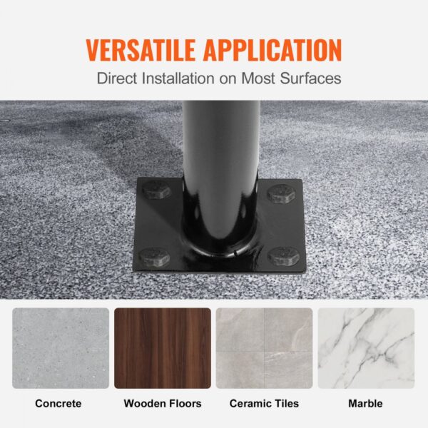 versatile application - direct installation of VEVOR steel railing on various surfaces.