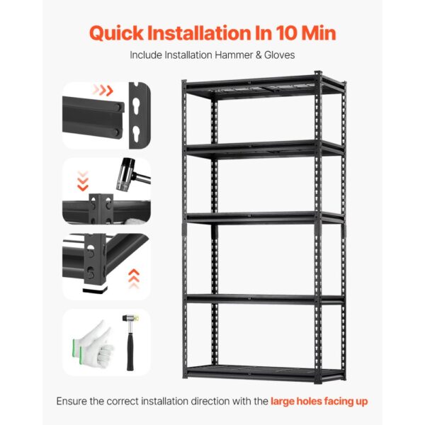 VEVOR Storage Shelves 5 Tier Adjustable Heavy Duty Garage Shelving Unit 2000 lbs