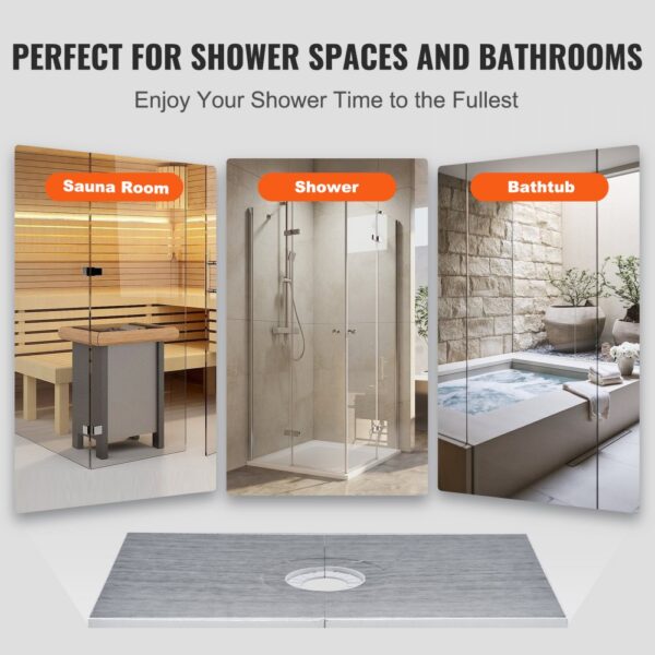 VEVOR shower curb kit for sauna room, shower, and bathtub, enhancing your shower spaces and bathrooms.