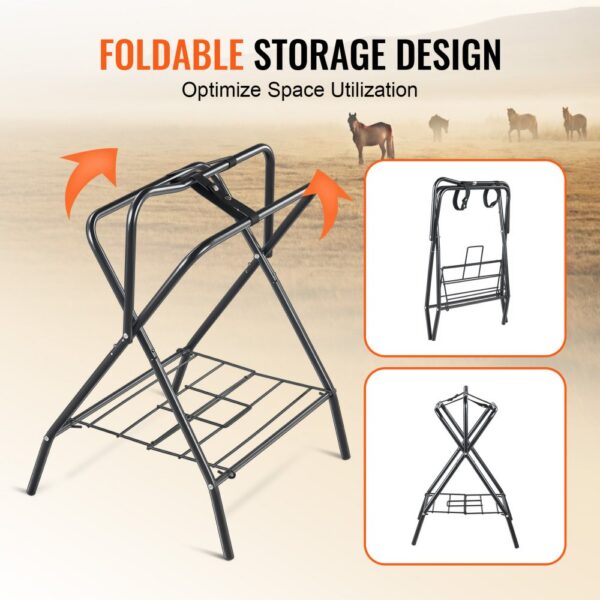 VEVOR Folding Saddle Rack Portable Freestanding Horse Saddle Stand 132 lbs