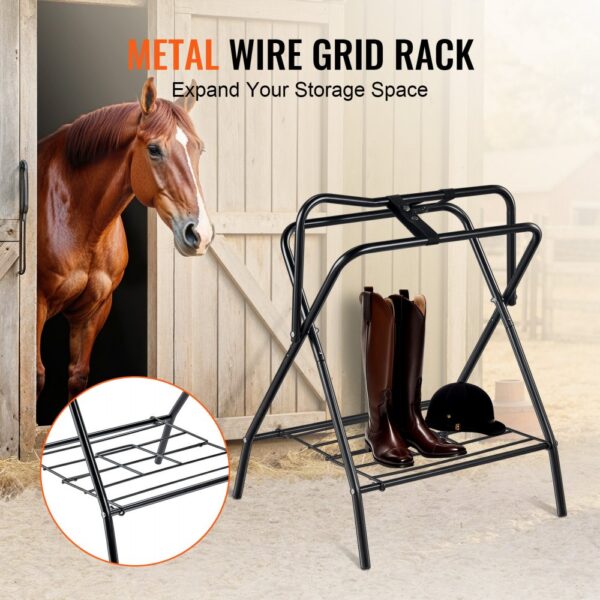 VEVOR Folding Saddle Rack Portable Freestanding Horse Saddle Stand 132 lbs