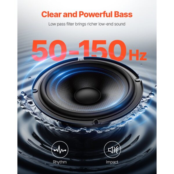 VEVOR 8" 240W Under Seat Car Subwoofer Slim Powered Car/Truck Subwoofer System