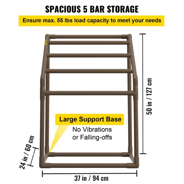 VEVOR pool towel rack with spacious 5-bar storage, load capacity 55 lbs, and large support base.