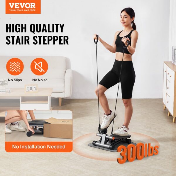 VEVOR Stair Stepper for Exercise at Home Mini Stepper with Resistance Band