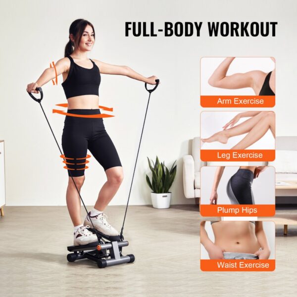 VEVOR Stair Stepper for Exercise at Home Mini Stepper with Resistance Band