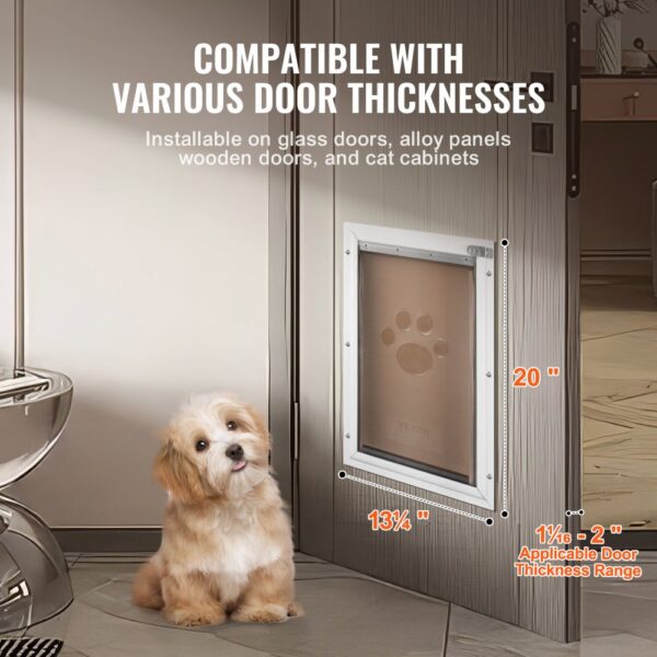 VEVOR Pet Door for Door with Lock and Magnetic Flap System Aluminum Frame Large