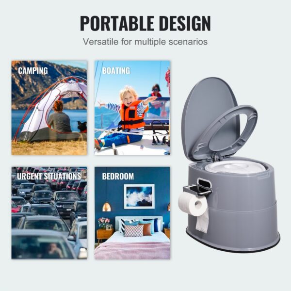 VEVOR portable toilet for camping, boating, urgent situations, and bedroom use. versatile and convenient.