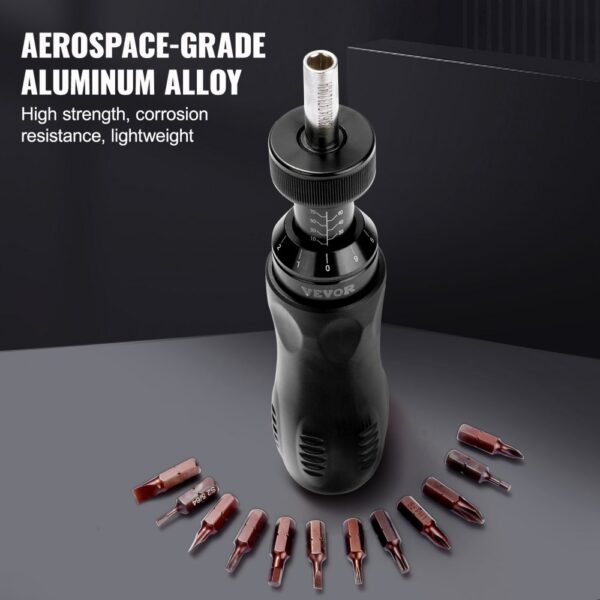 VEVOR Adjustable Torque Screwdriver 1/4" Range 10-70 in/lb w/ 1 in-lb Increment