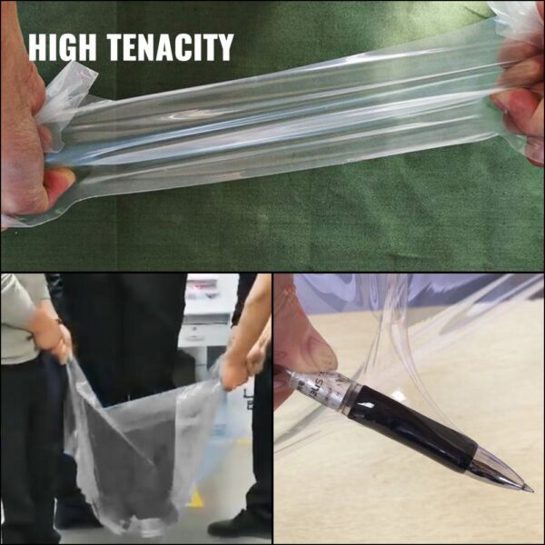 high tenacity VEVOR greenhouse film stretched and holding heavy item, puncture resistance test.