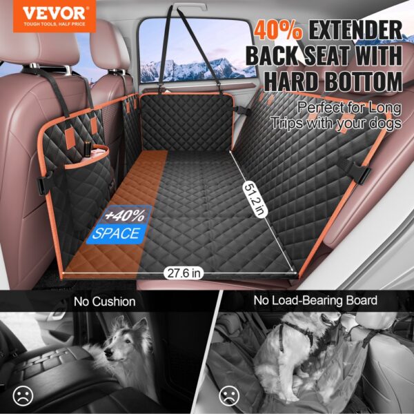 VEVOR 51.2 x 27.6 in Dog Car Seat Cover for Back Seat Waterproof 600D for SUV