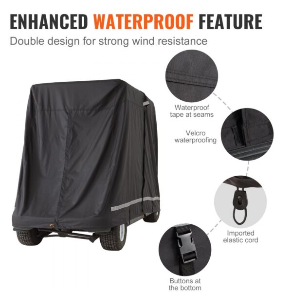 VEVOR enhanced waterproof cover with velcro, elastic cord, and bottom buttons.