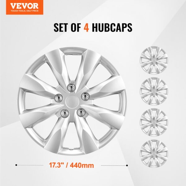 VEVOR 16" Wheel Rim Cover Hubcaps Set of 4 Sturdy Hubcap for All Weather Use