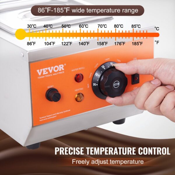 VEVOR Chocolate Tempering Machine Chocolate Melting Pot 9 Lbs 2 Tanks