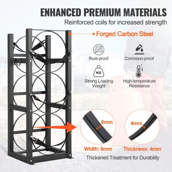 VEVOR refrigerant tank rack with carbon steel, rust-proof, strong loading weight, and reinforced coils.